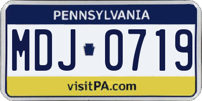 PA license plate MDJ0719
