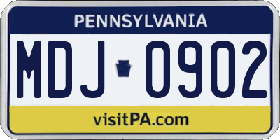 PA license plate MDJ0902