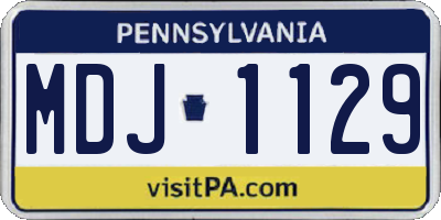 PA license plate MDJ1129