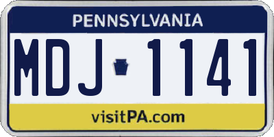 PA license plate MDJ1141
