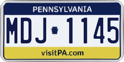 PA license plate MDJ1145