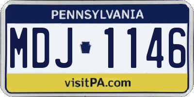 PA license plate MDJ1146