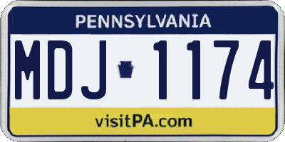 PA license plate MDJ1174