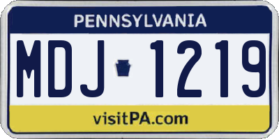 PA license plate MDJ1219