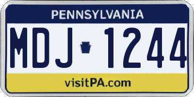 PA license plate MDJ1244