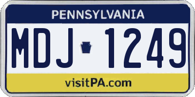 PA license plate MDJ1249
