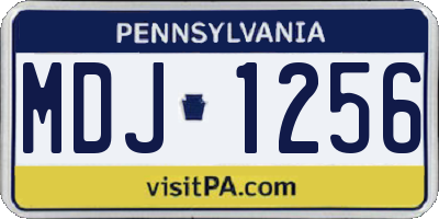 PA license plate MDJ1256