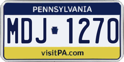 PA license plate MDJ1270