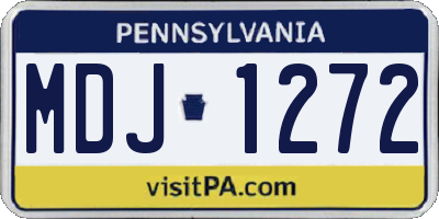 PA license plate MDJ1272
