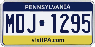 PA license plate MDJ1295