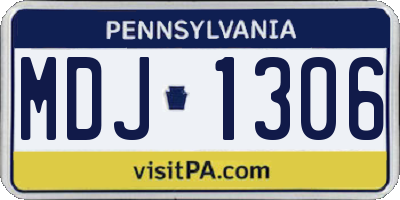 PA license plate MDJ1306