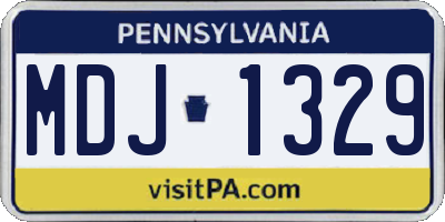 PA license plate MDJ1329