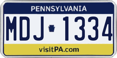 PA license plate MDJ1334
