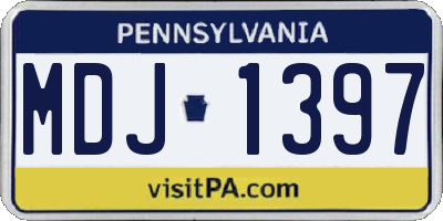 PA license plate MDJ1397