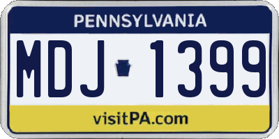 PA license plate MDJ1399