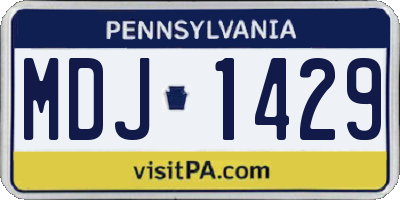 PA license plate MDJ1429