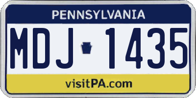 PA license plate MDJ1435