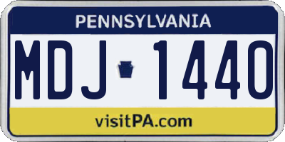PA license plate MDJ1440