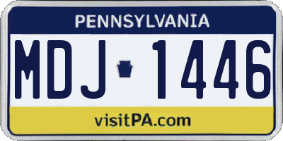 PA license plate MDJ1446