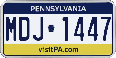 PA license plate MDJ1447