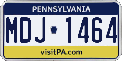 PA license plate MDJ1464