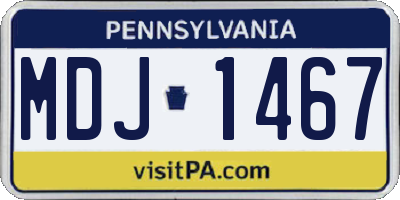 PA license plate MDJ1467