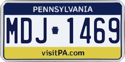 PA license plate MDJ1469