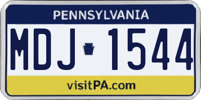 PA license plate MDJ1544