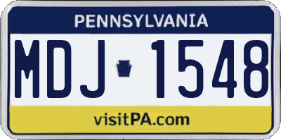 PA license plate MDJ1548