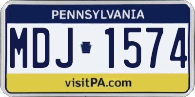 PA license plate MDJ1574