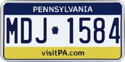 PA license plate MDJ1584