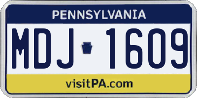 PA license plate MDJ1609