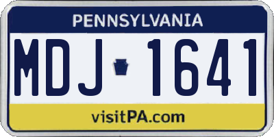 PA license plate MDJ1641