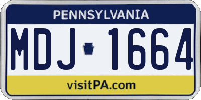 PA license plate MDJ1664