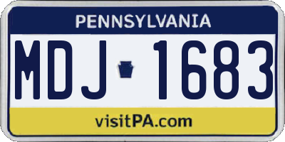 PA license plate MDJ1683