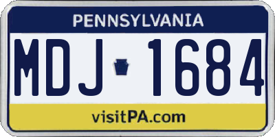 PA license plate MDJ1684