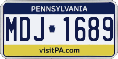 PA license plate MDJ1689