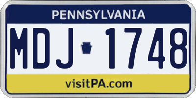 PA license plate MDJ1748