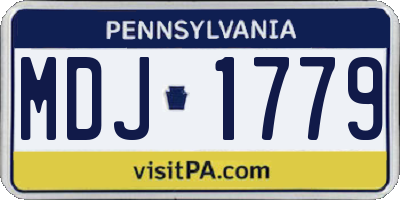 PA license plate MDJ1779