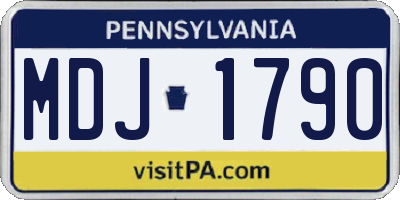 PA license plate MDJ1790