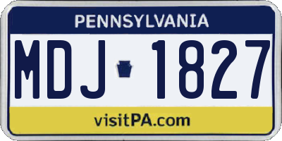 PA license plate MDJ1827