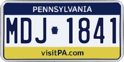 PA license plate MDJ1841