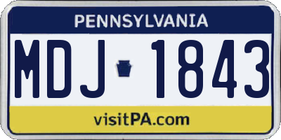 PA license plate MDJ1843