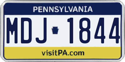 PA license plate MDJ1844