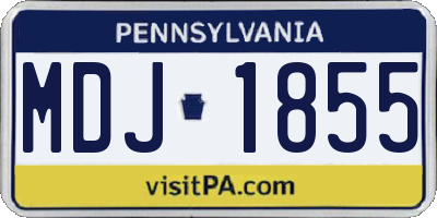 PA license plate MDJ1855