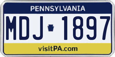 PA license plate MDJ1897