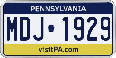 PA license plate MDJ1929