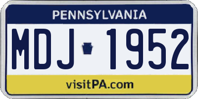 PA license plate MDJ1952