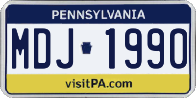 PA license plate MDJ1990