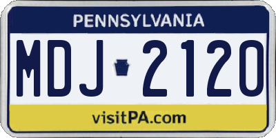 PA license plate MDJ2120